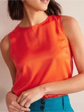 Eileen Fisher Sleeveless Shell Top in Bright Orange